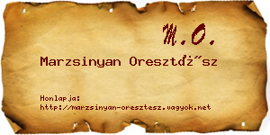 Marzsinyan Oresztész névjegykártya